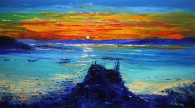 A Carsaig sunset Tayvallich Knapdale 18x32